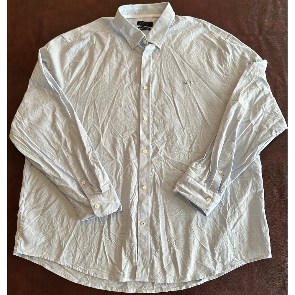 Greg Norman Mens XXXL Performance Stretch Long Sleeve Button Down Shirt Blue
